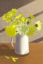 Gerbers In Vase, Yellow