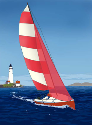 Sailboat, Red