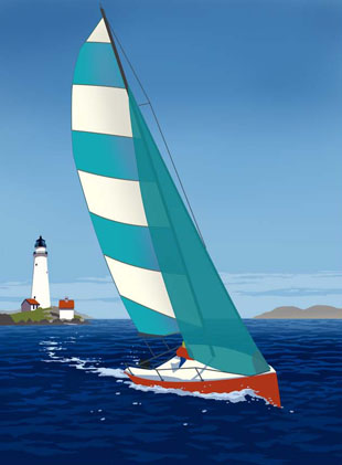 Sailboat, Turquoise